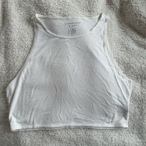 American eagle white cropped tank top